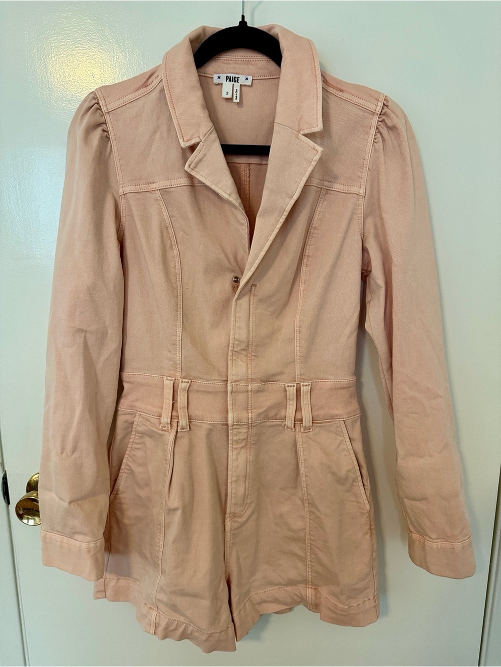 PAIGE Soft Blush Utility Jacket with Tailored Waist
